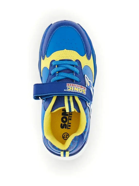 Sonic Kids Sneakers Anatomic with Hoop & Loop Closure & with Lights Blue