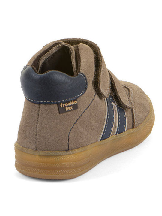 Kids Sneakers High Anatomic With Hoop & Loop Closure Beige