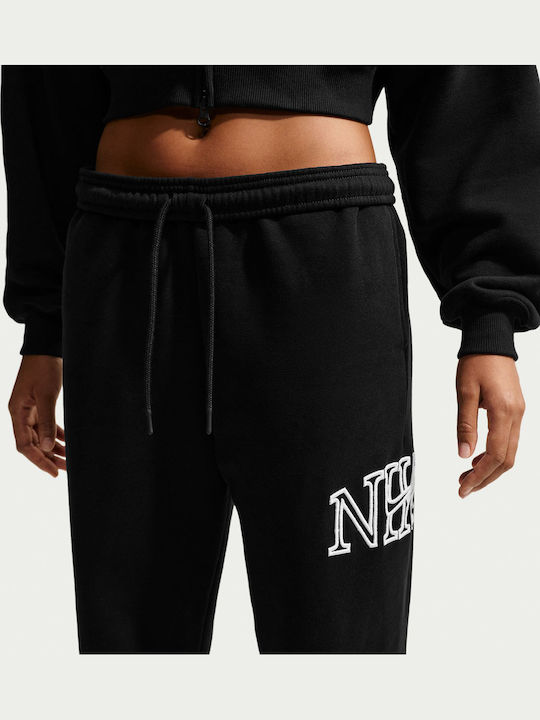 Studio Fleece Παντελόνι Φόρμας Fleece Μαυρο