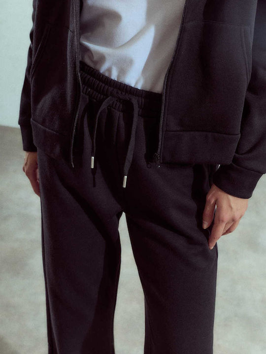 Celestino Women's Sweatpants Fleece Lining Black