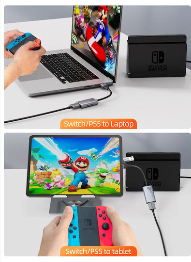 Cabletime Videoaufnahme Ct-achc3-ag Hdmi Usb & Usb-c 4k/30hz Grau Verschiedenes TV- und Videozubehör