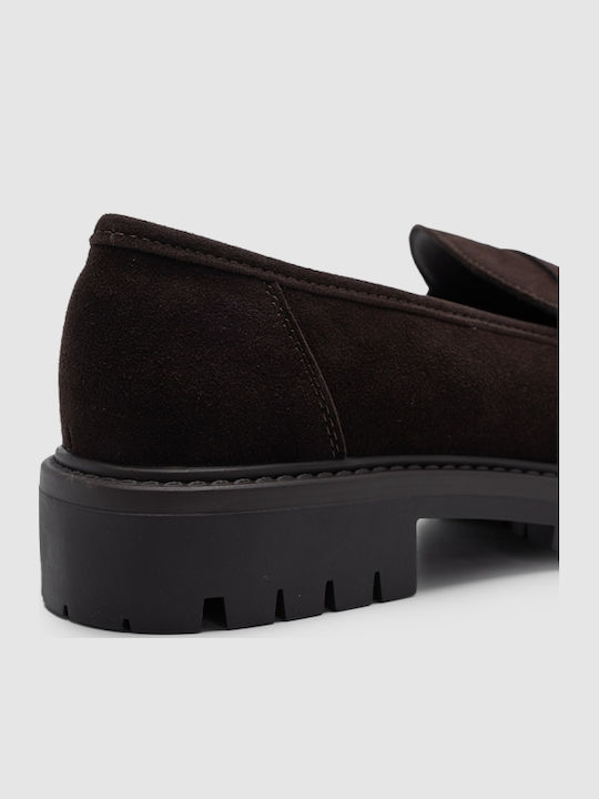 Damen Mokassins in Braunes Farbe