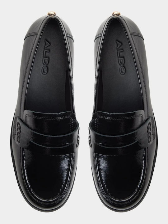 Lackleder Damen Mokassins in Schwarz Farbe