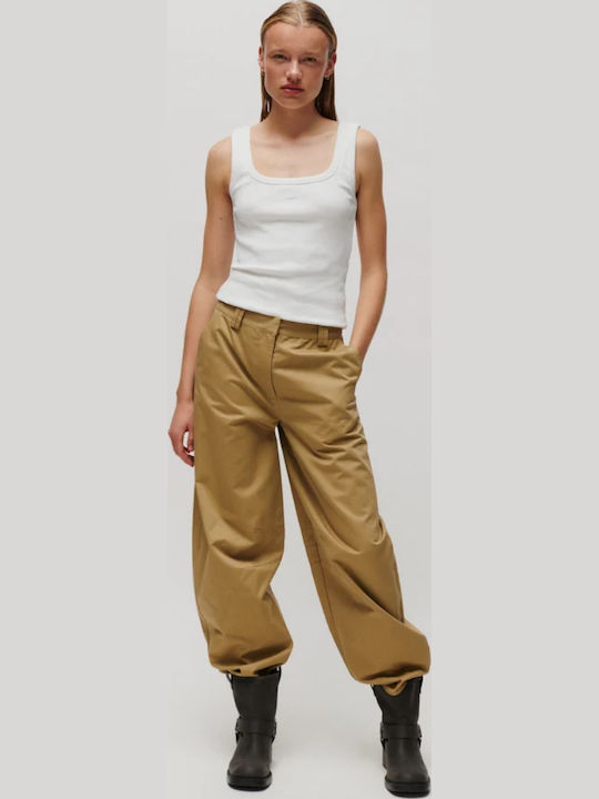 Damen Stoffhose in Schlank Passform Braun