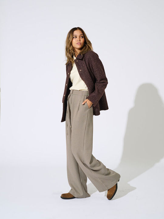 Only Wide Women's Fabric Pantaloons Pumice Stone Coffee Bean