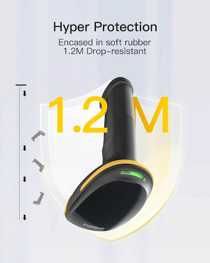 Inateck Scanner Χειρός Ασύρματο με Δυνατότητα Ανάγνωσης 2D και QR Barcodes