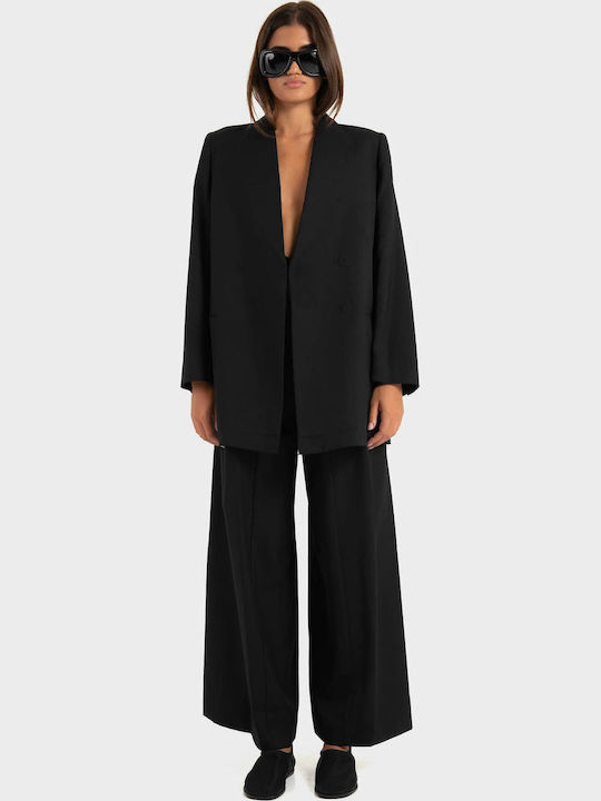 Damen Stoffhose Schwarz