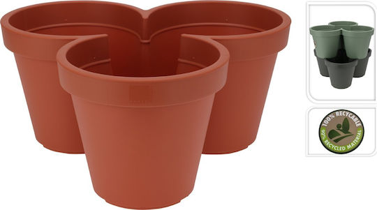 Home&Styling Collection Plastic Flower Pot Flower Pot For Three Flowers 20x20x20cm Home&Styling Collection Plastic Flower Pot Flower Pot For Three Flowers 20x20x20cm