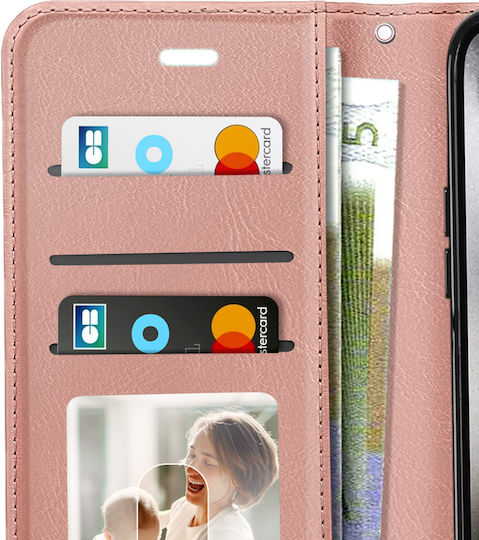 Mayaxess Wallet Case Iphone 15 Pro Max Video Stand Wrist Strap Rose Gold