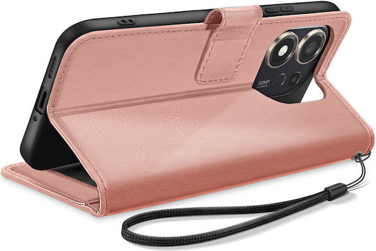 Mayaxess Wallet Case Honor 600 Smart Video Stand Wrist Strap Rose Gold