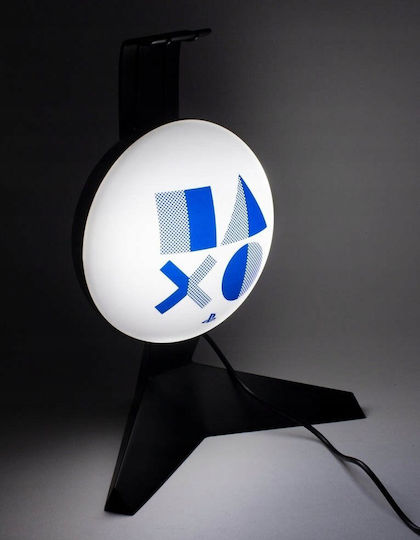 Стойка за слушалки Playstation със светлина, сива, нова