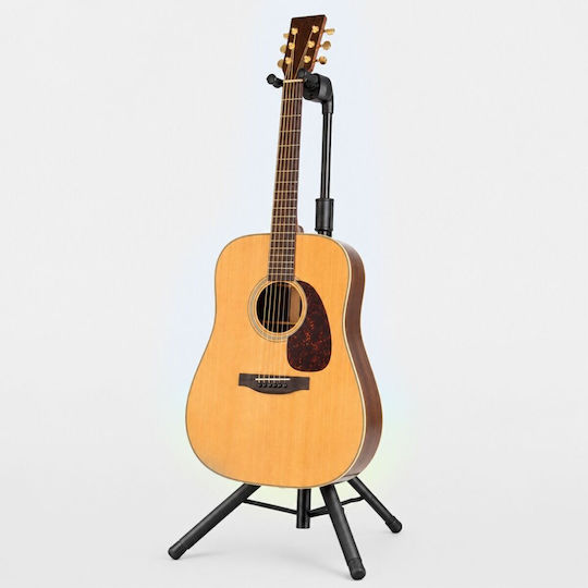 V-tone Deluxe G1 Регулируема Сгъваема Стоманена Черна Стойка за Китара Yoke Holder С Гравитационно Активиращо се Рамо Заключване 77-120 См До 10 Кг