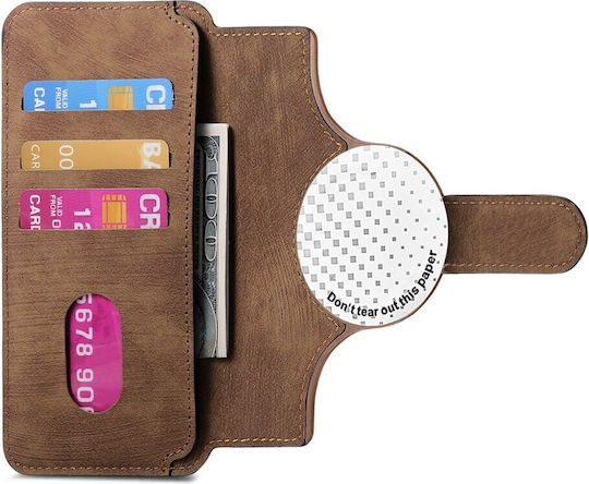 Caseneo Mw-03s Magnetic Detachable Wallet Case Smartphones 6.7 Inches Brown Universal Book Cover
