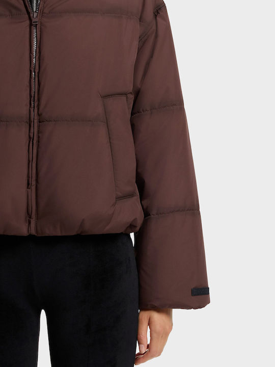 Дамско Puffer яке за зима Brown