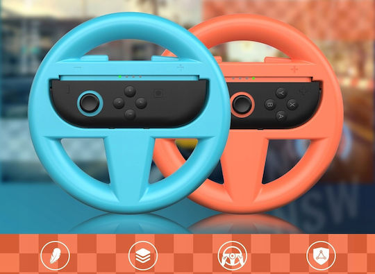 Дръжка за Волан Jys 2x Nintendo Switch 2 Nsw2 Mario Kart Jys-ns2261 Син Червен Sb10008