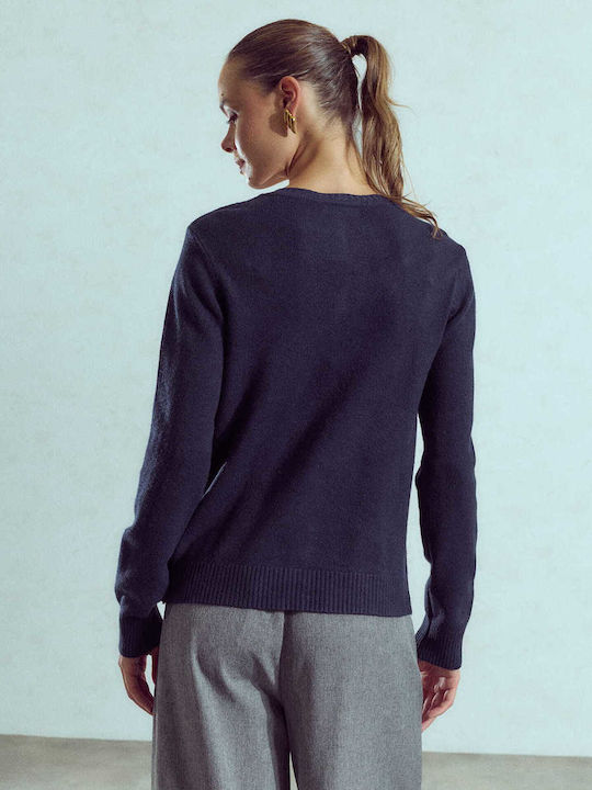 Women's Cardigan Strass Buttons Dark Blue