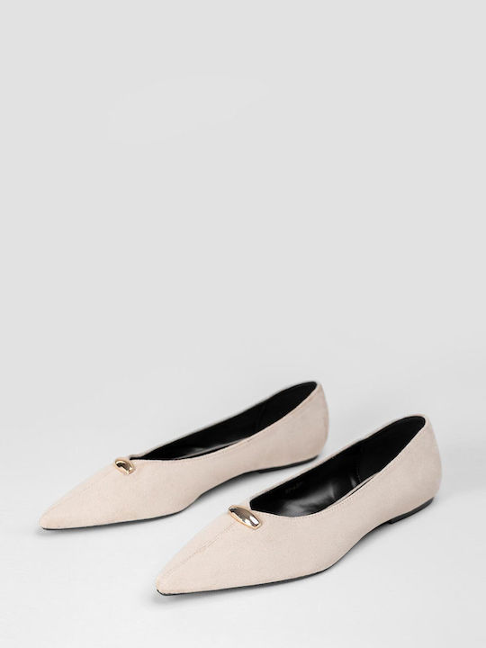 Super Mode Wildleder Damen Ballerinas Spitz zulaufend Braun