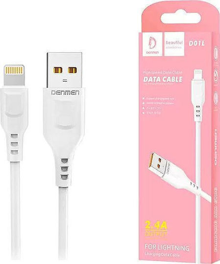 Denmen USB-A zu Lightning Kabel Weiß 1m (29347)