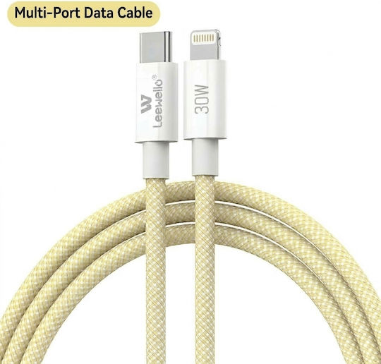 Leewello Lw-218 Редовна USB-C към Lightning кабел 30W Жълт 1м (783208)
