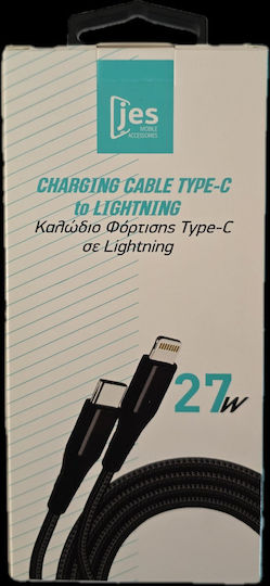 Jes USB-C to Lightning Cable 27W Μαύρο