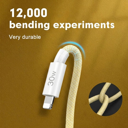Leewello Lw-218 Редовна USB-C към Lightning кабел 30W Жълт 1м (783208)