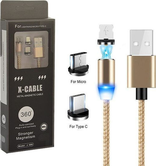 Prolink 23342 Конвертор USB-A / USB-C / Lightning Мъжки към USB-A / USB-C / Lightning Женски Златист
