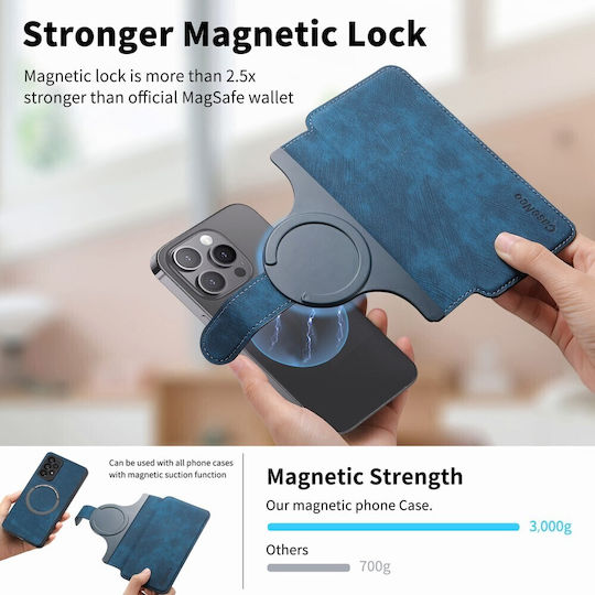 Caseneo Mw-03s Magnetic Detachable Wallet Case Smartphones 6.7 Inches Blue Universal Book Cover