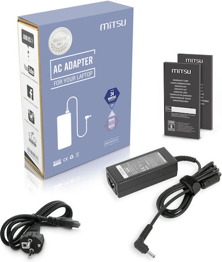 Mitsu Laptop Charger 33W 19V 1.75A for Asus with Detachable Power Cable