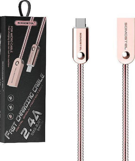 Somostel Редовна USB 2.0 до микро USB кабел Розов 1м (29029) 1бр