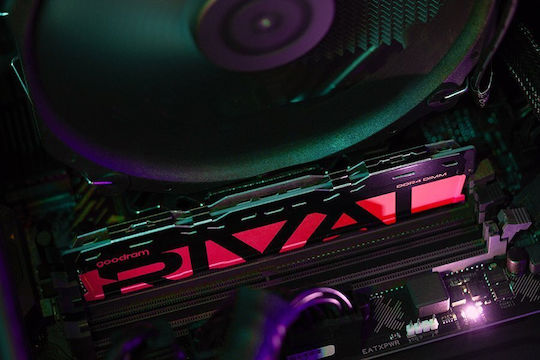 GoodRAM RIVAL Radiant Red DDR4 16GB RAM με 2x8GB Modules και Ταχύτητα 3200 για Desktop