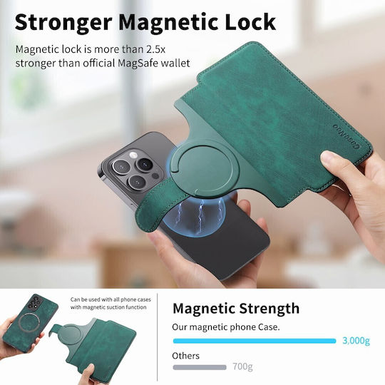 Caseneo Mw-03s Magnetic Detachable Wallet Case Smartphones 6.7 Inches Green Universal Book Cover