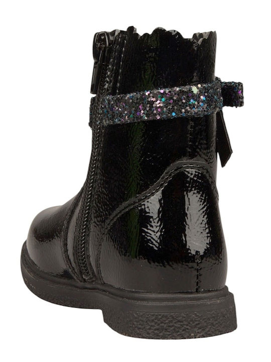 Kinderstiefel aus Lackleder Schwarz