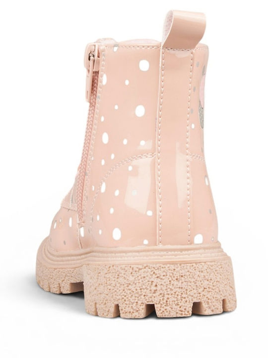 Kinderstiefel aus Lackleder Rosa