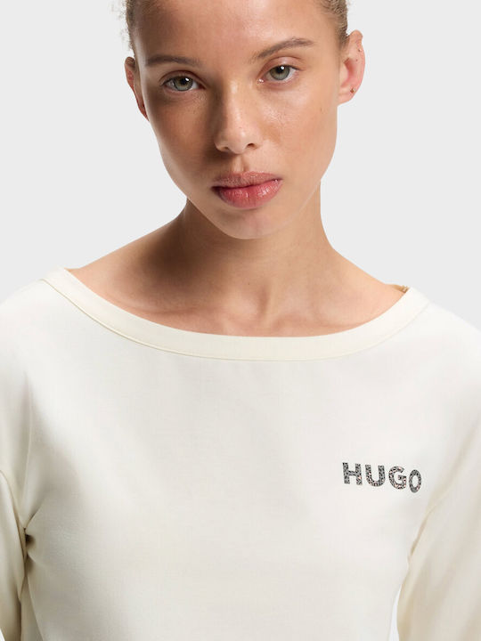 Hugo Καλοκαιρινή Γυναικεία Μπλούζα Πιτζάμας Natural