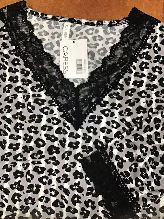 Goodnight Set De Pijamale De Vară Pentru Femei Alb-Negru