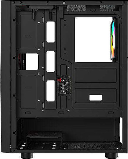 Krux Vako Pro Gaming Midi Tower Computer Case with Side Window and ARGB Lighting Black