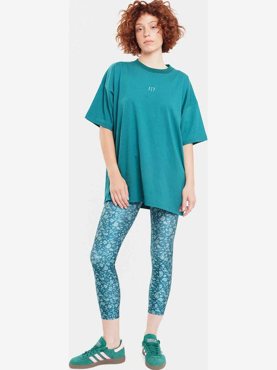 Lynn Everyday Women's Cropped Leggings High Waist Petrol