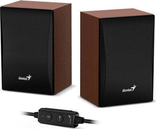 Genius SP-HF380BT Computerlautsprecher 2.0 mit Bluetooth und Leistung 3W in Braun Farbe