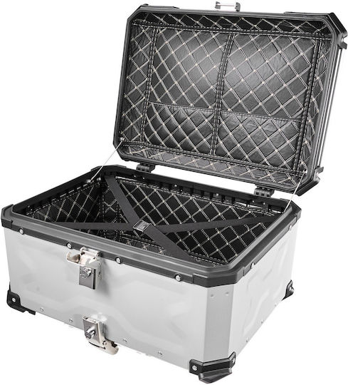 Vevor Motorrad-Topcase Aluminium 65lt Silber