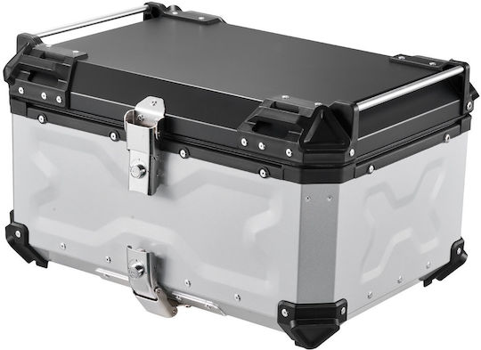 Vevor Motorrad-Topcase Aluminium 65lt Silber