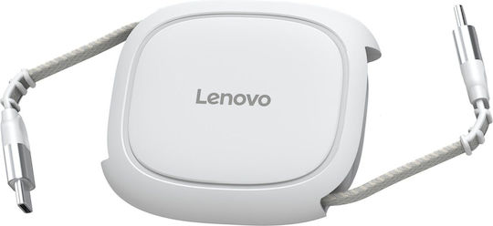 Lenovo Flat / Retractable USB 2.0 Cable USB-C male - USB-C 240W PD Λευκό 1.2m GX91V57059