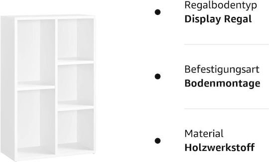 Bibliotecă Albă 50x24x80cm