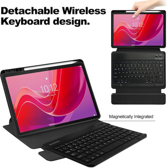 Калъф Книга Сваляща се Клавиатура Lenovo Tab M11 Xiaoxin Pad 11 2024 Черен