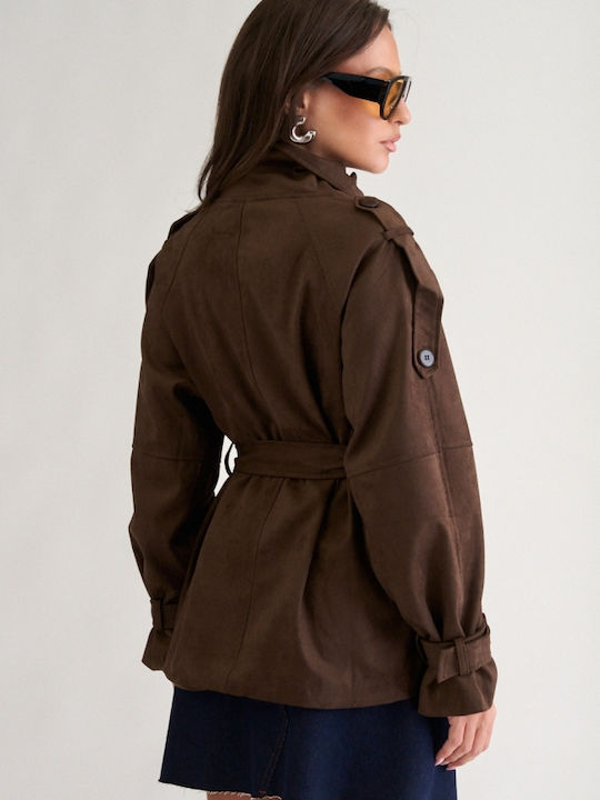 Women's Dark Brown Gabardine