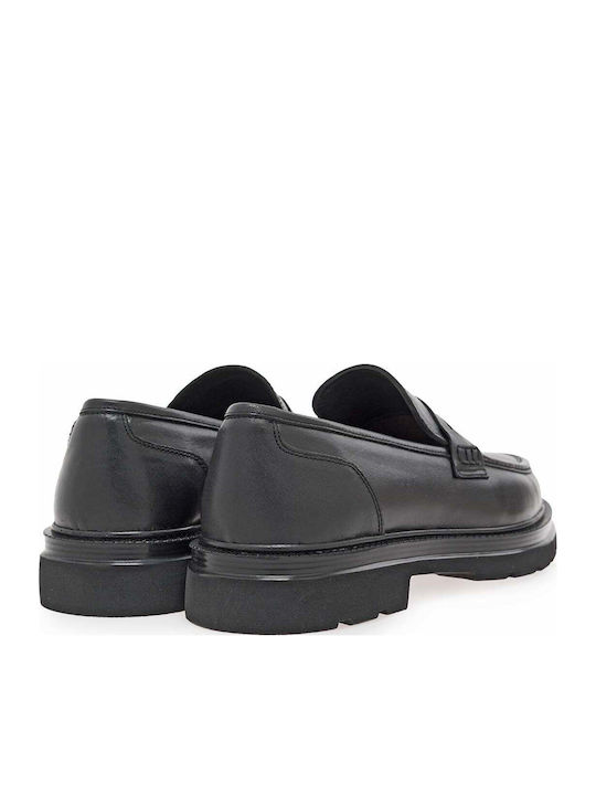 Leather Men's Loafers in Black Colour