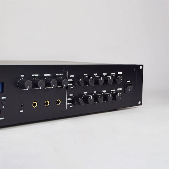 Adastra V-242 Commercial Power Amplifier 2 Zone 240W/100V Equipped with USB/FM/Bluetooth Black