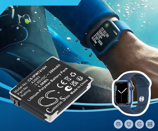 Тип Батерия Cameron Sino A2663 Apple Watch Series S7 41 мм A2473 A2475 A2476 Cs-ipw741sh Sb11851