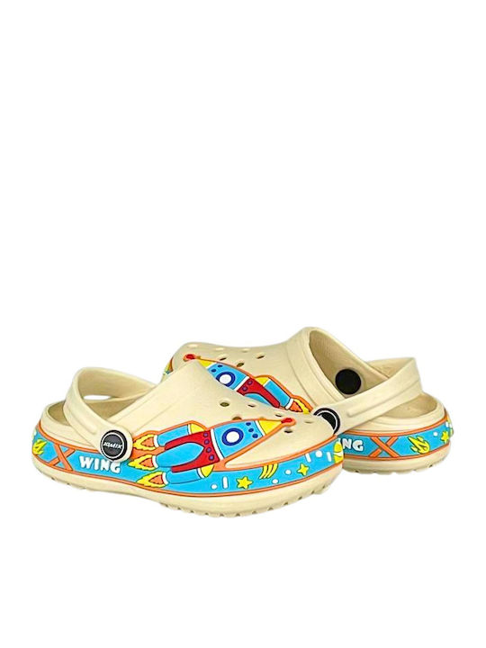 Kids Beach Clogs Beige