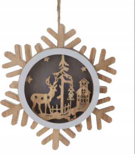 Home&Styling Collection Изпълнена със светлина Коледна Дървена Фигура Северен Елен Бял