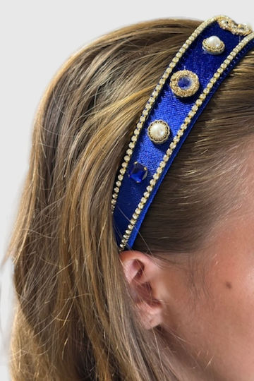 Haar Stirnbänder Blau Design Auge